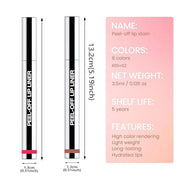 2 Pcs Matte Liquid Lip Stain Peel Off Lip Liner, Long Lasting Lip Tattoo, Waterproof & Transfer-Proof Lip Liner Peel Off L...