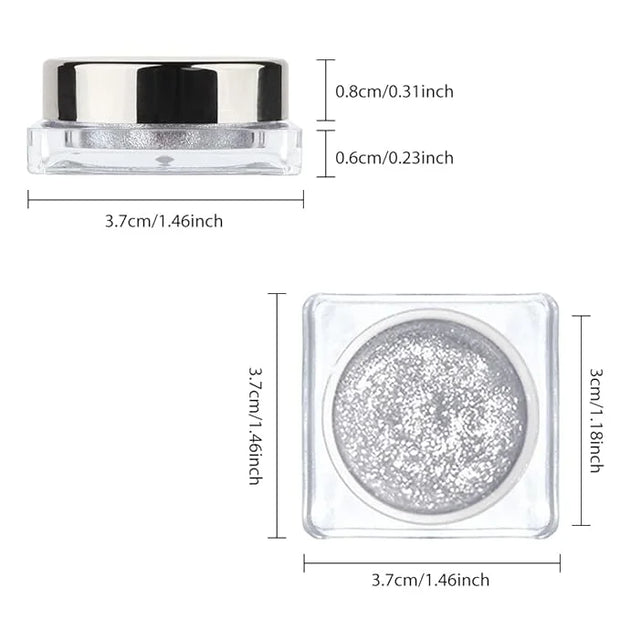 Single Glitter Eyeshadow, Shimmer Eyeshadow Palette, Korean Eye Glitter Makeup, Ultra-Blendable, Sparkle Silver Eye Shadow...