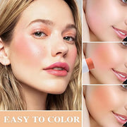 Cream Blush Stick with Brush and Makeup Sponge,Waterproof Multi Cream Makeup Stick,Lightweight,Long-lasting,2 in 1 Multi B...