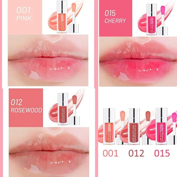 3Pcs Plumping Lip Oil, Hydrating Lip Gloss Tinted Lip Balm Lip Care Transparent Toot Lip Oil, Long Lasting Nourishing Lip ...