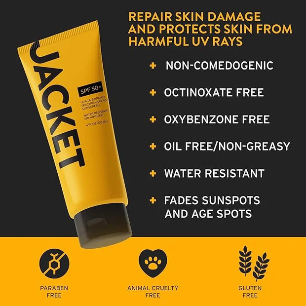 Sport Sunscreen SPF 50+, Water Resistant, Oil Free, Anti-Aging Cream, Vitamin and Antioxidant Enriched, Age Spot Remover, ...