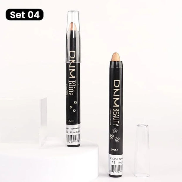 evpct 2Pcs Cream Eyeshadow Sticks Set for Eyes Beige Gold & Bronze Gold Shimmer Eye Crayon Shadow Brightener Stick Pencil ...