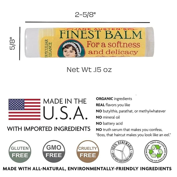 Jane Austen's Finest Balm, Lip Balm Ingredients