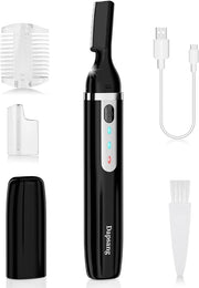 Eyebrow Trimmer, Electric Eyebrow Razor for Women Men, Rechargeable Painless LED Light Facial Hair Shaver Remover with Rin...
