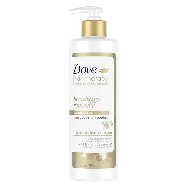 Dove Hair Therapy Shampoo for Damaged Hair Breakage Remedy Hair Shampoo with Nutrient-Lock Serum 13.5 fl oz - Product Image