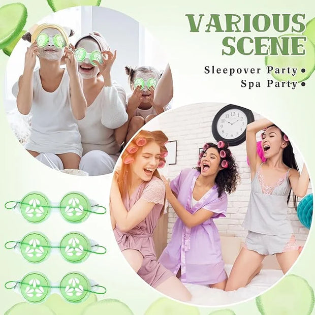 12 Pcs Cucumber Eye Pads Gel Eye Masks Cooling Heating Eye Pads Spa Party Favors Sleepover Slumber Party Supplies - Produc...