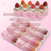 Liquid Blush for Cheeks, Soft Cream Blush with Cushion Applicator, Dewy Finish Matte Velvet Texture, High-Pigmented Blenda...