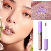 Glitter Liquid Lip Gloss,Mocha Shimmer Lipstick, Waterproof Shimmer Lip Stain Lip Glaze, High Shine Long Lasting Shiny Lip...