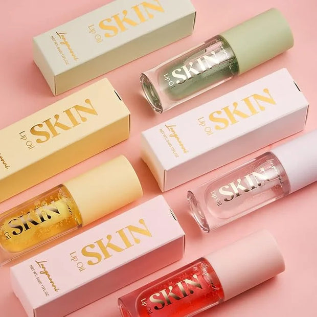 Big Brush Head Hydrating Lip Glow Oil Plumping Lip Tint, Hydrating Lip Gloss Tinted Lip Balm Transparent Lip Care, Long La...