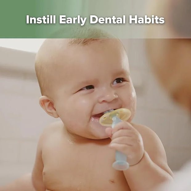 haakaa 360° Baby Toothbrush with Suction Base - Gentle Cleaning for Toddler's Self-Brushing Training, Food-Grade Silicone,...