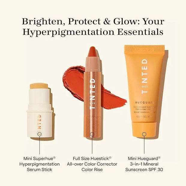 Live Tinted Essentials Glow Up Set: Includes Mini Superhue Serum Stick, Mini Hueguard 3-in-1 Mineral SPF 30, and Full-size...