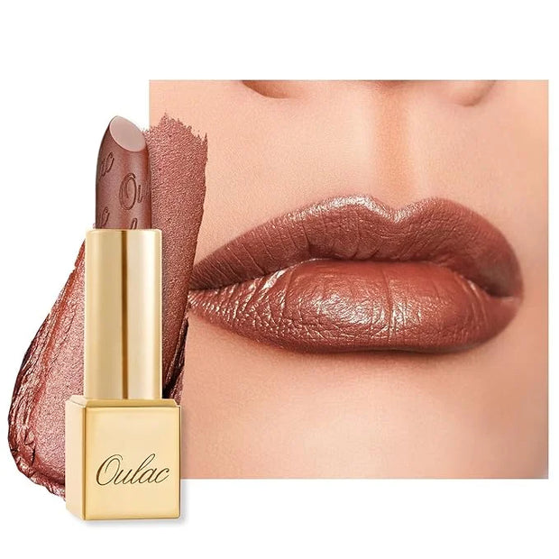 Oulac Glitter Lipstick for Women with Metallic 3D Shine Lightweight Hydrating Formula, High Impact Lip Color, Vegan Beauty...