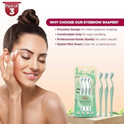 Eyebrow Shaper Tool for Women, 3ct | Eyebrow Shaper, Face Razor, Upper Lip & Chin Hair Remover | SS German Blade, Painless...