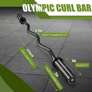 47" Olympic Barbell Curl Bar EZ Bar Strength 440-Pound Capacity - Product Image