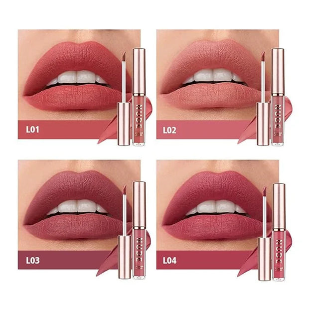 Mini Matte Lip Glaze Set, 16Pcs Liquid Lip Gloss with Gift Box, Rose Nude Red Lip Gloss Lip Stain Long Lasting Waterproof ...