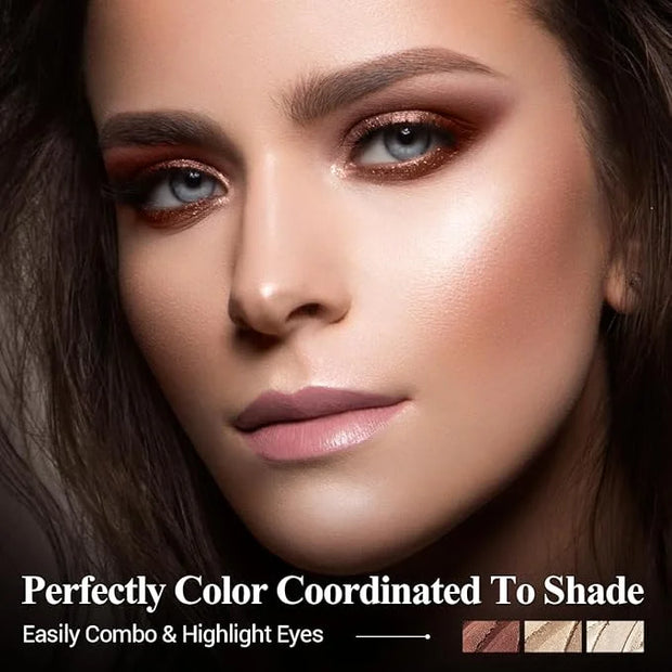 Classic 3PCS Neutral Eyeshadow Stick Makeup Set, Metallic Shimmer Matte Cream Eye Shadow Eyeliner Brightener Pencil Crayon...