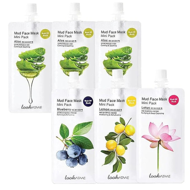 Skincare Face Masks (Random 6pks), Clay Face Masks Skincare for Women, Korean Skin Care with Kaolin and Bentonite Clay, Na...