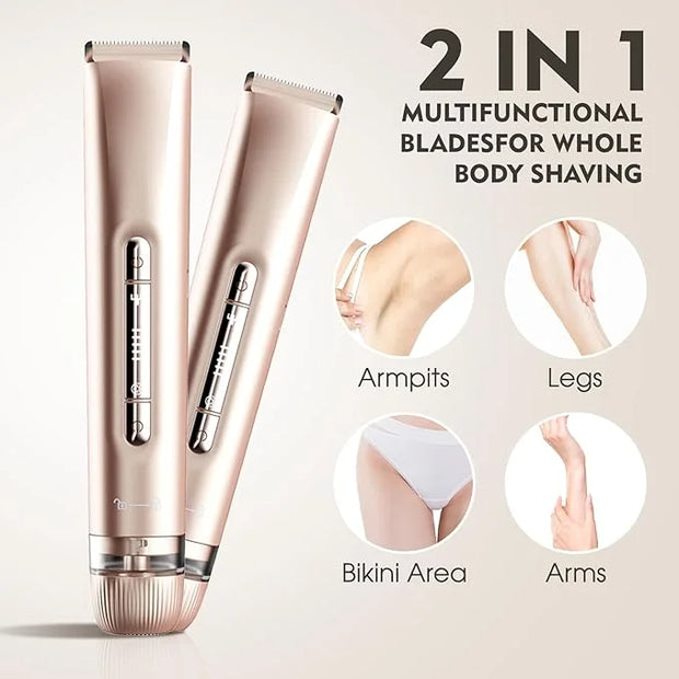 2025 New 2-in-1 Electric Shaver & Bikini Trimmer for Women & Womens Electric Razor, IPX7 Waterproof Wet&Dry Body Hair Remo...