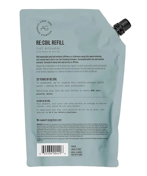 AG Care Re:coil Curl Activator Curl Cream - Ultra Nourishing Curly Hair Cream for Defined, Healthy Curls, Limited Edition ...