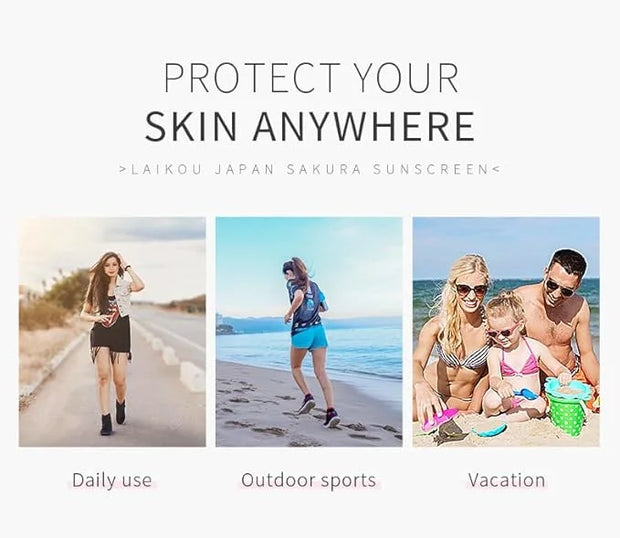 Japan Sakura Sun Cream SPF 50, Sunscreen For Face SPF 50 Sun Protection Over Makeup, SPF 50 Face Moisturiser Non-Greasy + ...