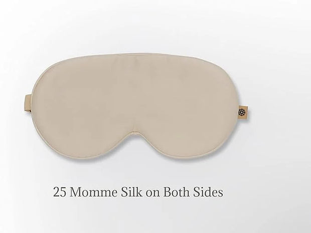 Premium 25 Momme Mulberry Silk Eye Mask for Sleeping (Vanilla Ice) - Product Image