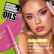 3 Colors Fat Lip Oil, Click Slick Moisturizing and Long-lasting Lip Balm, Non-stick and High Pigment Lip Glow Oil, Lightwe...