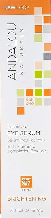 Andalou Naturals Luminous Eye Serum, Illuminating Eye Cream for Dark Circles and Puffiness, Vitamin C, Caffeine & Goji Gly...
