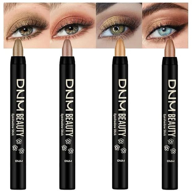 evpct 4Pcs Cream Eye Shadow Brightener Sticks Set for Eyes, Light Khaki Bronze Desert Beige Gold Shimmer Metallic Eyeshado...