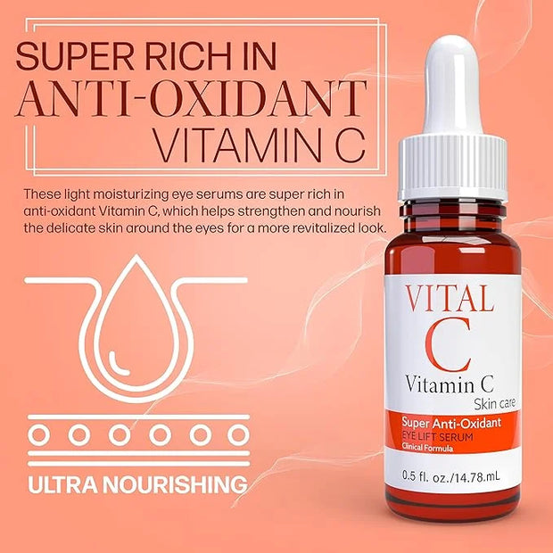 Vital C Vitamin C Serum for Eyes | Light Moisturizer | Skin Firming | Boosts Collagen | Vitamin C Skin Care Super Anti Oxi...