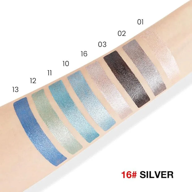 evpct Silver Shimmer Cream Eye Shadow Brightener Sticks Set for Eyes, Silver Shimmery Matte Pencil Eye shadow Applicator S...
