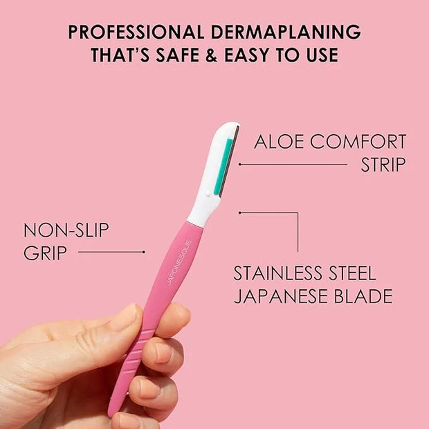 Japonesque Dermaplaner with Soothing Aloe Comfort Strip - Facial Dermaplane Razor, Skin Tool with Ultra Precision Blade fo...