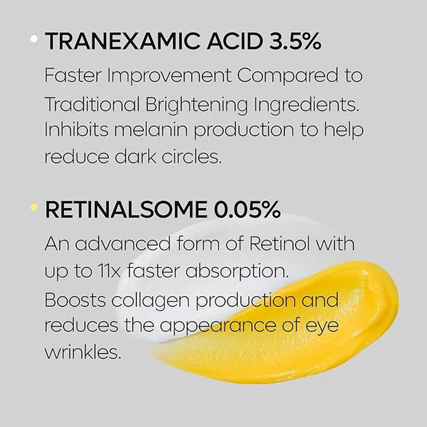 TX Tranexamic Acid Retinalsome Dual Eye Cream with Adenosine Niacinamide for Dark circle Repairing | Daily Anti-Aging Unde...
