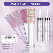AMORIX 20 Pack Diamond Lip Gloss Tubes with Wand 5ml Empty Rhinestone Cute Lipgloss Bottles/Containers Crystal Lip Gloss S...