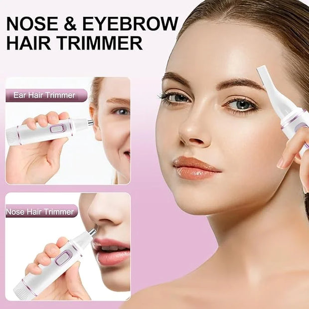 AREYZIN Nose Hair Trimmer for Women 2 in 1 Painless Eyebrow Trimmer and Nose Trimmer Facial Hair Removal Nasal Hair Clippe...