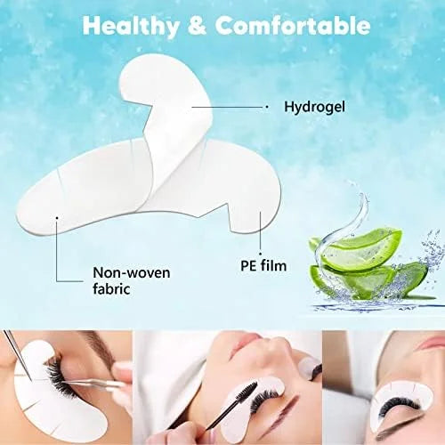 100 Pairs V-Shaped 100% Natural Eyelash Extension Under Eye Gel Pads Kit, Hydrogel Eye Patches with Collagen & Aloe Vera, ...