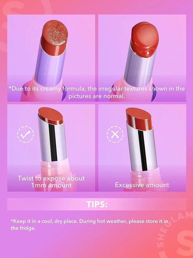 SHEGLAM Mirror Kiss High-Shine Lipstick Silky Jelly Texture Hydrated&Smooth Lip Gloss-It Takes Guts - Product Image