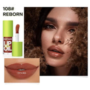 Beauty Glazed Big Brush Head Lip Oil, Ultra-Hydrating & Nourishing, Smooth Glossy Finish Lip Glow Oil, Shiny and Vegan Tin...