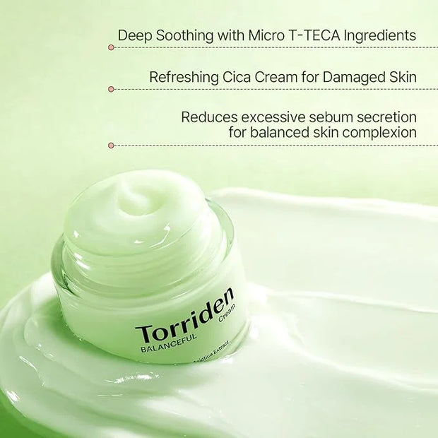 Torriden BALANCEFUL Cream 80ml (2.70 fl.oz.) | Soothing and Nourishing Moisturizer for Oily and Sensitive SKin | 5D CICA, ...