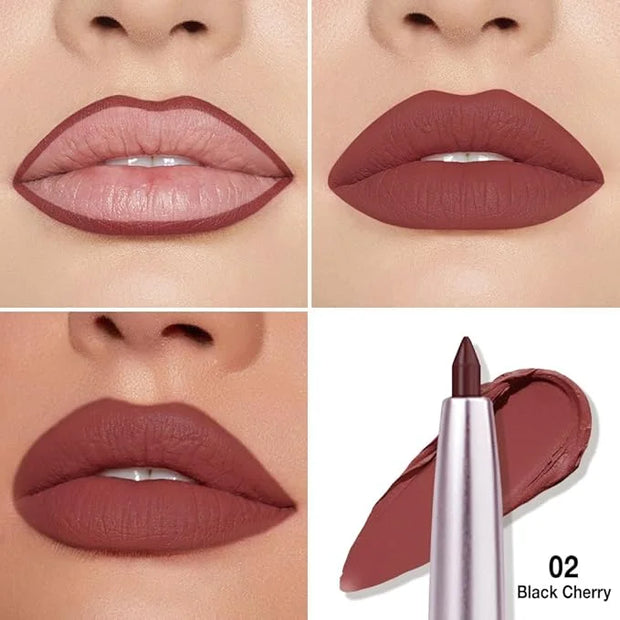 evpct Silky Smooth Lip Liner Pencil Retractable, Cherry Red Lip Liner Creamy Long-Lasting Formula for Precision Contouring...