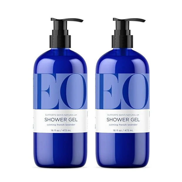 EO Shower Gel Body Wash, 16 Ounce (Pack of 2), Lavender, Organic Plant-Based Skin Conditioning Cleanser with Pure Essentia...