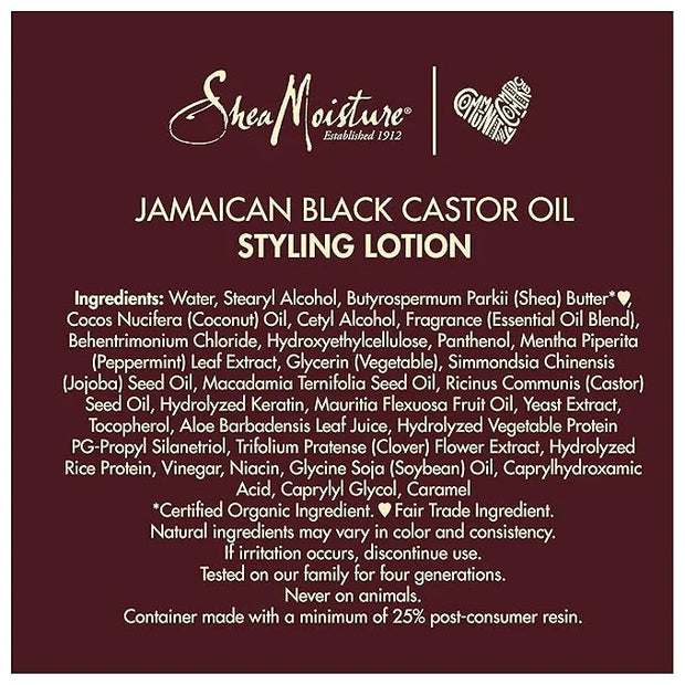 SheaMoisture Styling Lotion for Damaged Natural Hair Jamaican Black Castor Oil Silicone Free Hair Treatment 8 oz - Product...