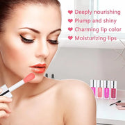 Plumping Lip Oil, Hydrating Gloss Tinted Lip Balm Transparent Lip Care, Big Brush Head Glitter Shine, Long Lasting Nourish...