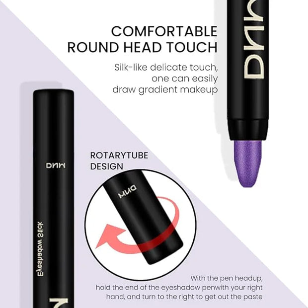 Kaely 2Pcs Cream Eyeshadow Sticks Set for Eyes Waterproof,Purple Shimmer Eye shadow Stick Pencil Pen Bulk sombras en crema...
