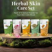 Herbal Skin Care Set | 5 powders in One Pack | Aloe vera, Amla, Orange Peel, Rose & Wild Turmeric powders | 100g Each | DI...