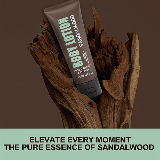 Sandalwood Men's Bath & Body Set - Shower Gel, Body Lotion, Shampoo - Self Care Gifts for Men - Product Image