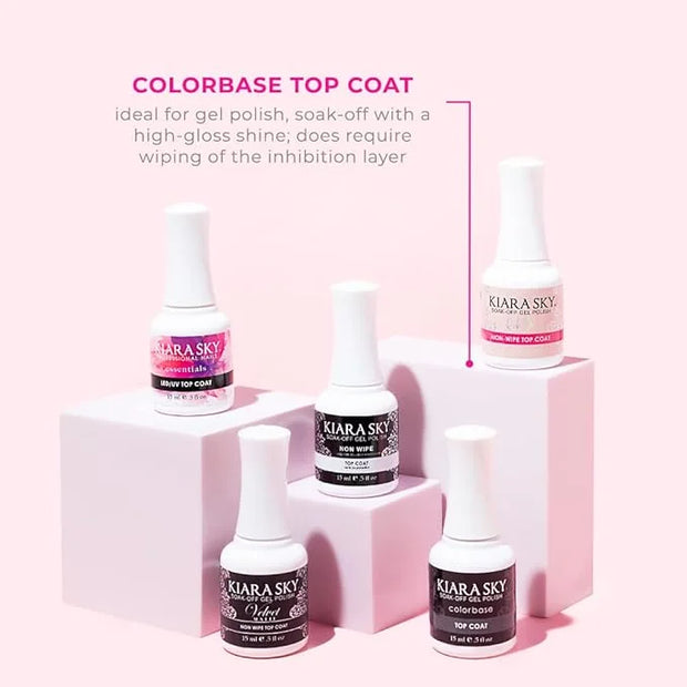 KIARA SKY Soak Off Gel Polish Top Coat 0.5 fl oz + Base Coat 0.5 fl oz Duo - Product Image