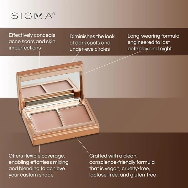 Sigma Beauty Spectrum Color-Correcting Duo – Color Correcting Cream for Concealing and Priming Skin, 2in1 Makeup Set with ...