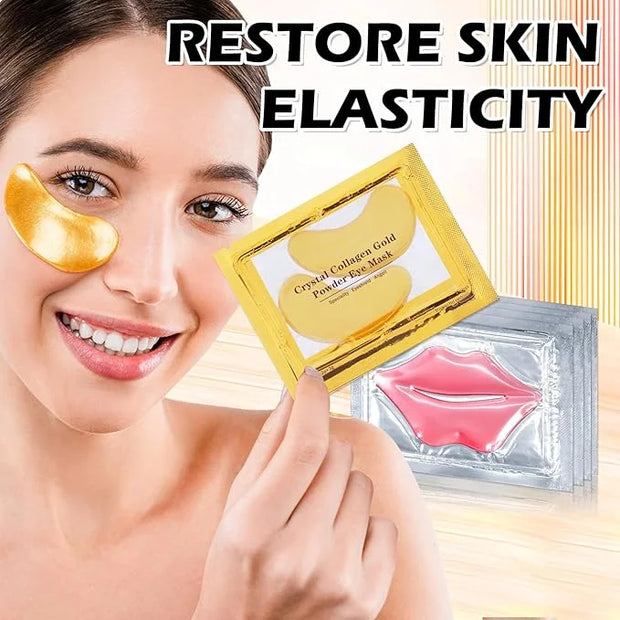 30 PCS Lip Mask Under Eye Mask 24K Gold Eye Mask,Moisturizing Nourishing Lip Mask for Dry Lips,Eye Patches for Puffy Eyes ...