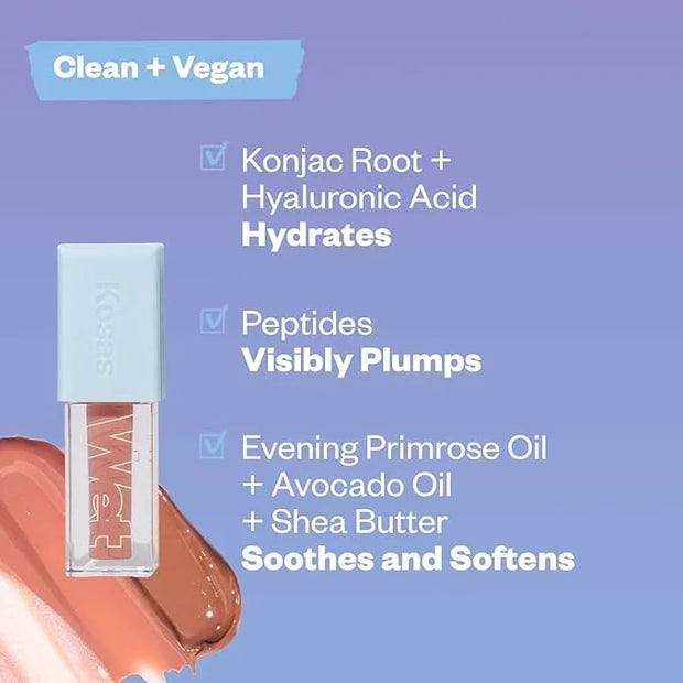 Kosas Wet Lip Oil Gloss - Hydrating Lip Plumping Treatment with Hyaluronic Acid & Peptides, (Jaws) - Product Image