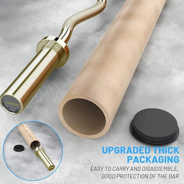 47" Olympic EZ Curl Bar 500-lbs Capacity Steel 2" Barbell - Product Image